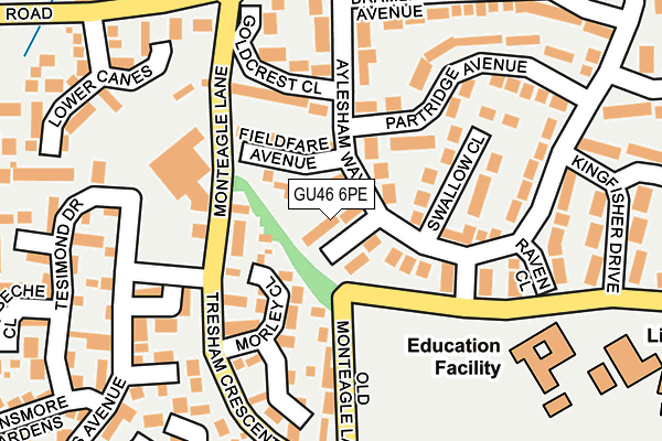 GU46 6PE map - OS OpenMap – Local (Ordnance Survey)