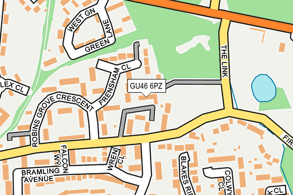 GU46 6PZ map - OS OpenMap – Local (Ordnance Survey)