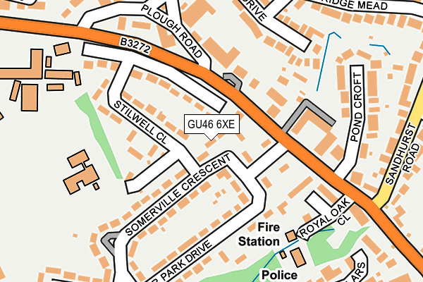 GU46 6XE map - OS OpenMap – Local (Ordnance Survey)