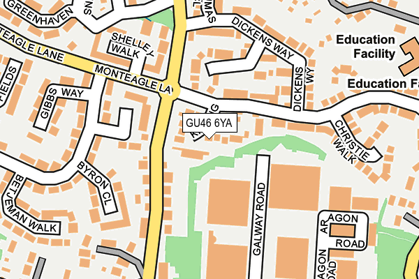 GU46 6YA map - OS OpenMap – Local (Ordnance Survey)