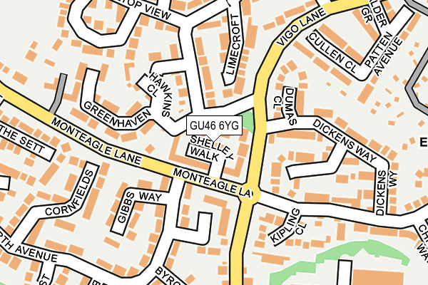 GU46 6YG map - OS OpenMap – Local (Ordnance Survey)