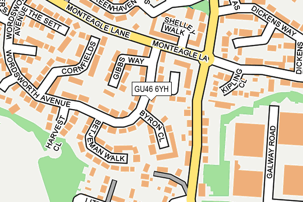 GU46 6YH map - OS OpenMap – Local (Ordnance Survey)