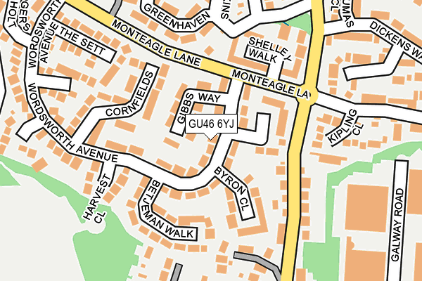 GU46 6YJ map - OS OpenMap – Local (Ordnance Survey)