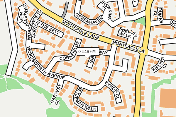 GU46 6YL map - OS OpenMap – Local (Ordnance Survey)