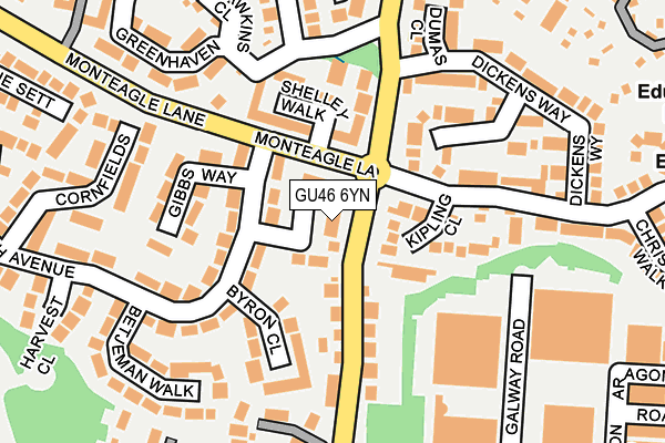 GU46 6YN map - OS OpenMap – Local (Ordnance Survey)