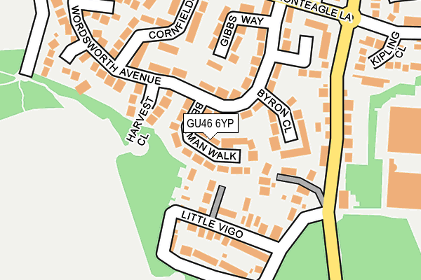 GU46 6YP map - OS OpenMap – Local (Ordnance Survey)