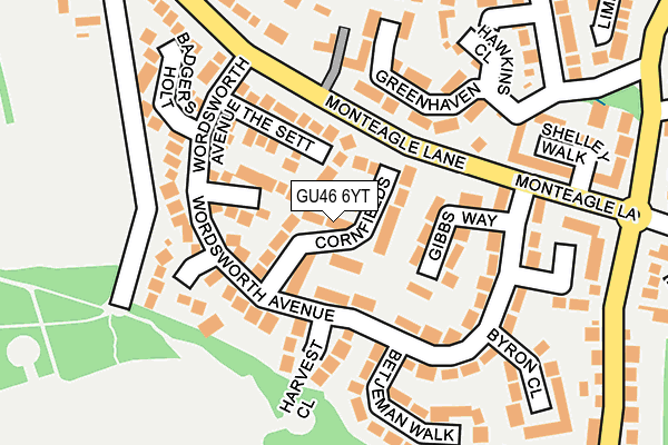 GU46 6YT map - OS OpenMap – Local (Ordnance Survey)