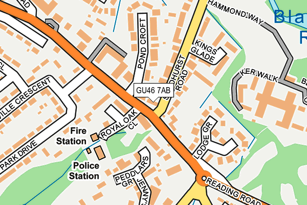 GU46 7AB map - OS OpenMap – Local (Ordnance Survey)