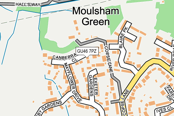 GU46 7PZ map - OS OpenMap – Local (Ordnance Survey)