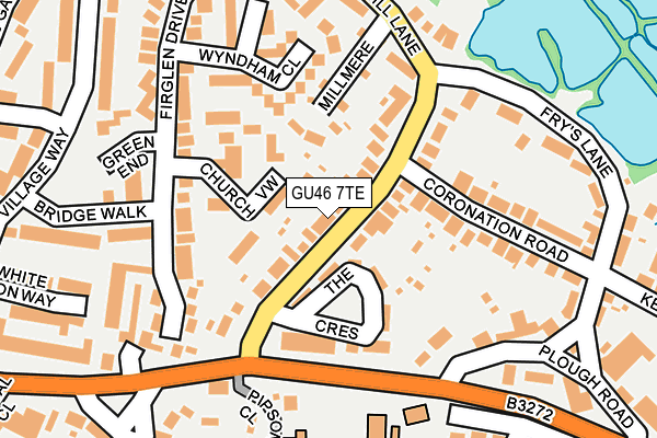 GU46 7TE map - OS OpenMap – Local (Ordnance Survey)