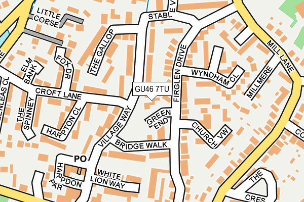 GU46 7TU map - OS OpenMap – Local (Ordnance Survey)