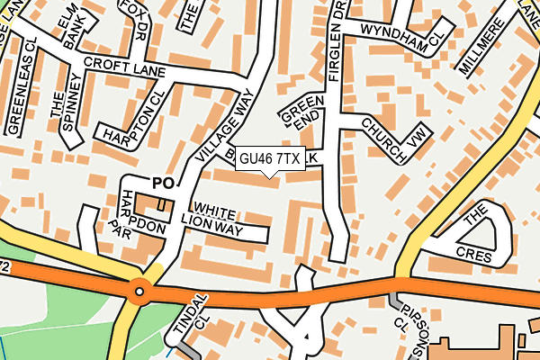 GU46 7TX map - OS OpenMap – Local (Ordnance Survey)