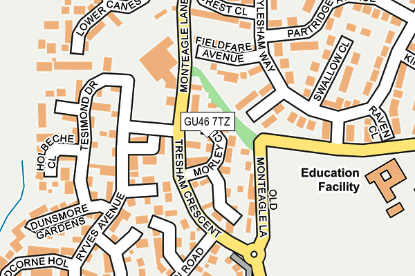 GU46 7TZ map - OS OpenMap – Local (Ordnance Survey)