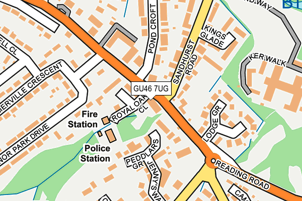 GU46 7UG map - OS OpenMap – Local (Ordnance Survey)