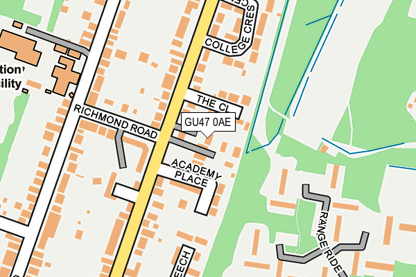 GU47 0AE map - OS OpenMap – Local (Ordnance Survey)