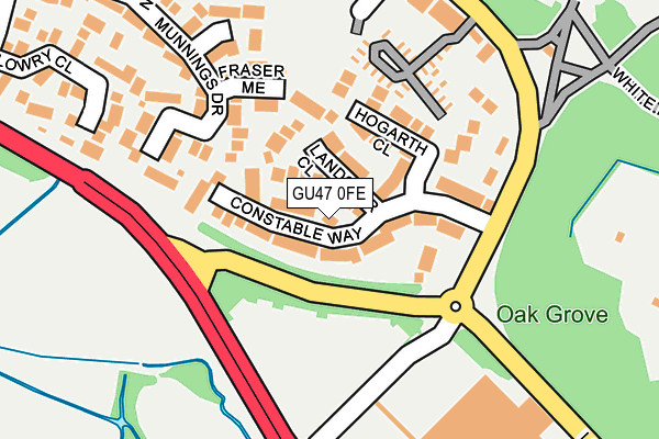 GU47 0FE map - OS OpenMap – Local (Ordnance Survey)
