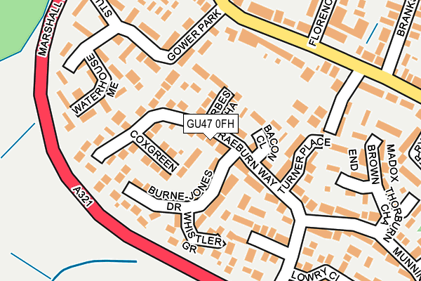 GU47 0FH map - OS OpenMap – Local (Ordnance Survey)