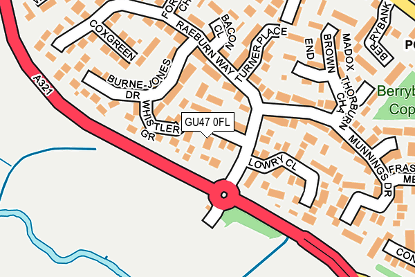 GU47 0FL map - OS OpenMap – Local (Ordnance Survey)