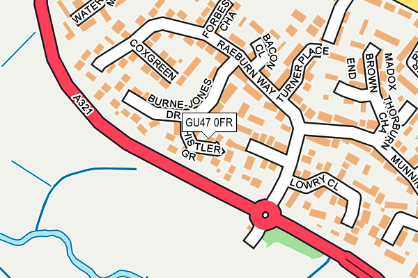 GU47 0FR map - OS OpenMap – Local (Ordnance Survey)