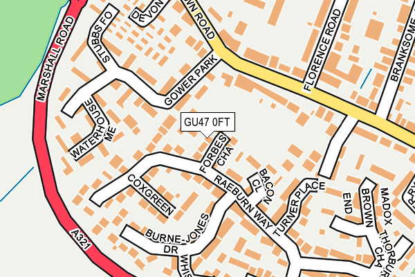GU47 0FT map - OS OpenMap – Local (Ordnance Survey)