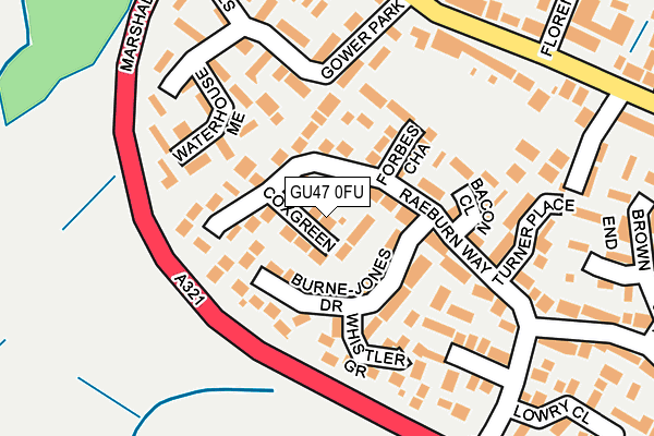 GU47 0FU map - OS OpenMap – Local (Ordnance Survey)