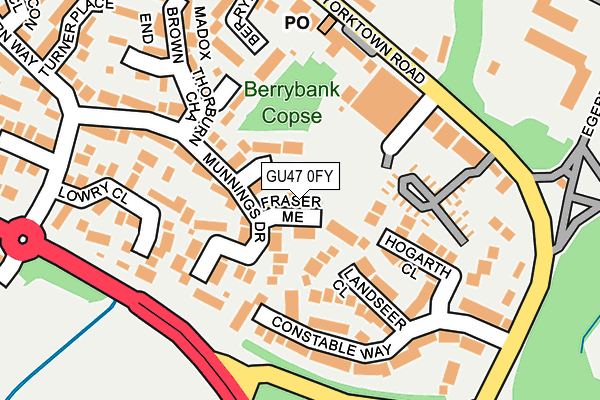 GU47 0FY map - OS OpenMap – Local (Ordnance Survey)