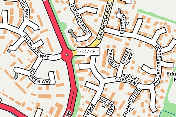 GU47 0HJ map - OS OpenMap – Local (Ordnance Survey)