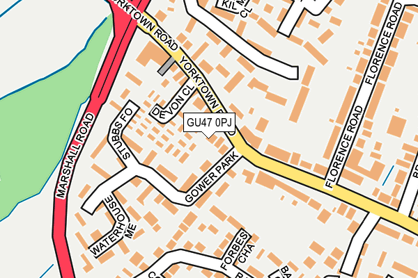 GU47 0PJ map - OS OpenMap – Local (Ordnance Survey)