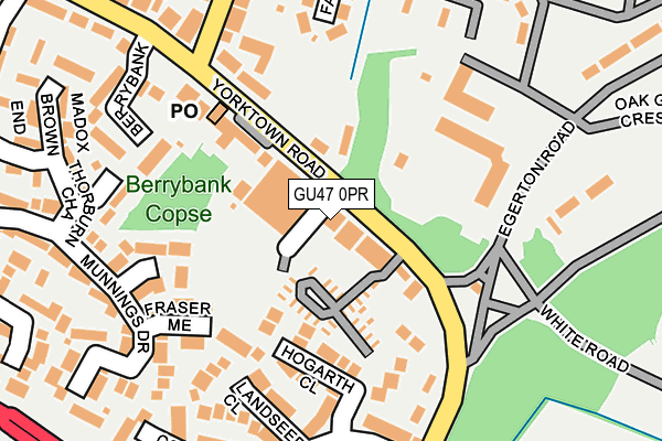 GU47 0PR map - OS OpenMap – Local (Ordnance Survey)