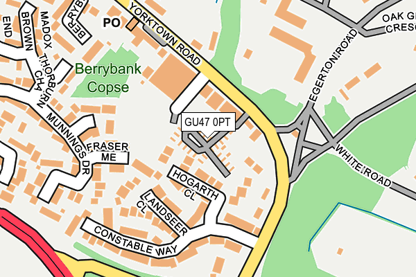 GU47 0PT map - OS OpenMap – Local (Ordnance Survey)