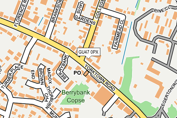 GU47 0PX map - OS OpenMap – Local (Ordnance Survey)