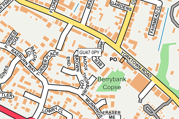 GU47 0PY map - OS OpenMap – Local (Ordnance Survey)