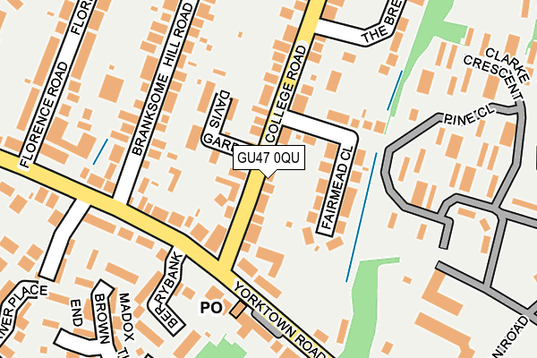 GU47 0QU map - OS OpenMap – Local (Ordnance Survey)