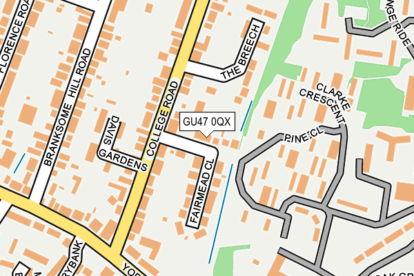 GU47 0QX map - OS OpenMap – Local (Ordnance Survey)