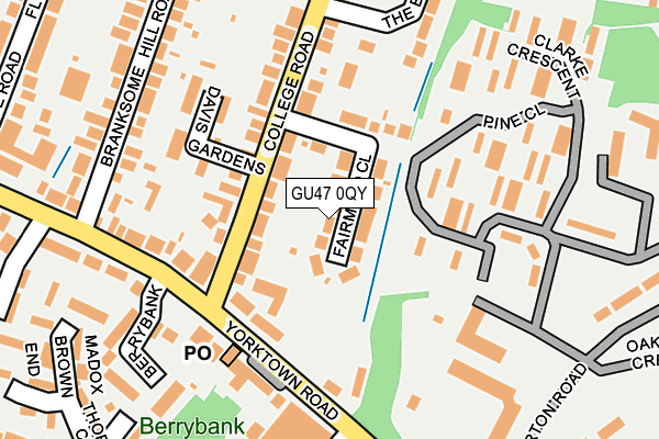 GU47 0QY map - OS OpenMap – Local (Ordnance Survey)