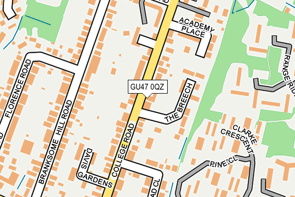 GU47 0QZ map - OS OpenMap – Local (Ordnance Survey)