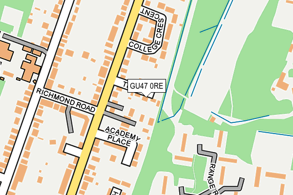 GU47 0RE map - OS OpenMap – Local (Ordnance Survey)