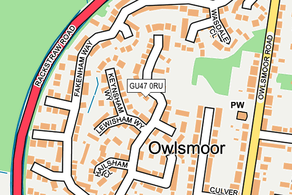 GU47 0RU map - OS OpenMap – Local (Ordnance Survey)