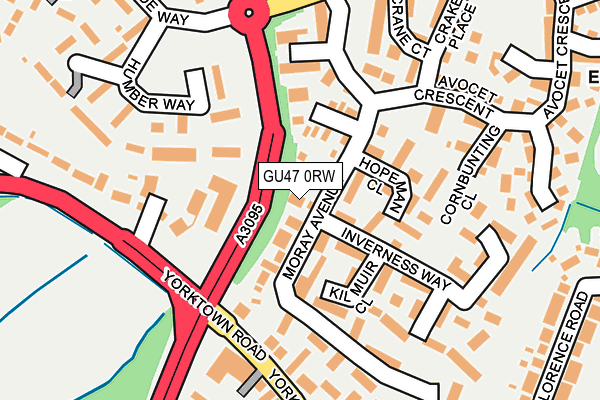 GU47 0RW map - OS OpenMap – Local (Ordnance Survey)
