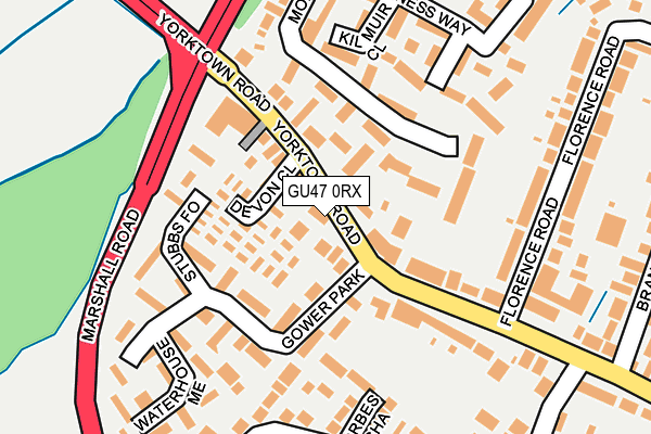 GU47 0RX map - OS OpenMap – Local (Ordnance Survey)