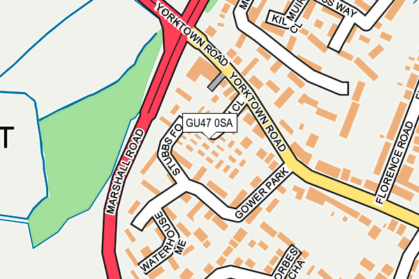 GU47 0SA map - OS OpenMap – Local (Ordnance Survey)