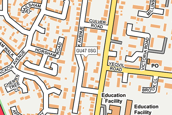 GU47 0SG map - OS OpenMap – Local (Ordnance Survey)