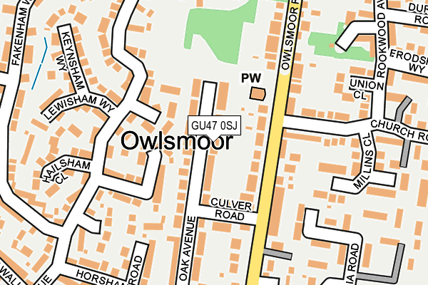 GU47 0SJ map - OS OpenMap – Local (Ordnance Survey)