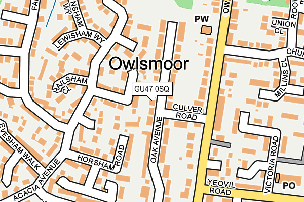 GU47 0SQ map - OS OpenMap – Local (Ordnance Survey)