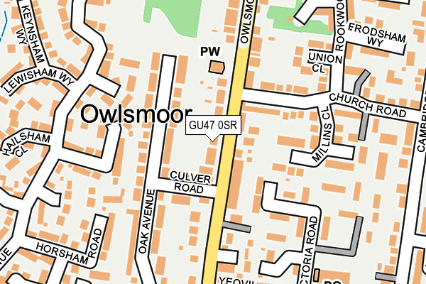 GU47 0SR map - OS OpenMap – Local (Ordnance Survey)