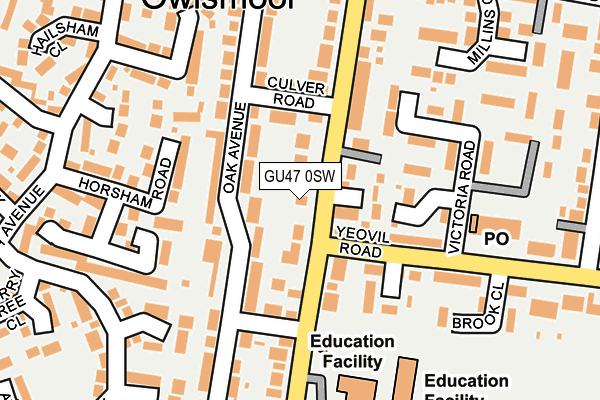 GU47 0SW map - OS OpenMap – Local (Ordnance Survey)