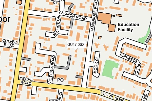 GU47 0SX map - OS OpenMap – Local (Ordnance Survey)