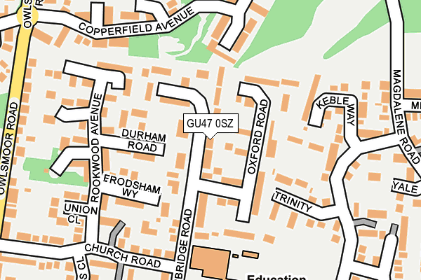 GU47 0SZ map - OS OpenMap – Local (Ordnance Survey)