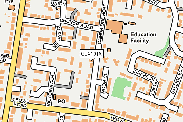 GU47 0TA map - OS OpenMap – Local (Ordnance Survey)