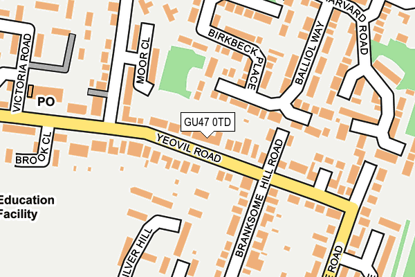 GU47 0TD map - OS OpenMap – Local (Ordnance Survey)